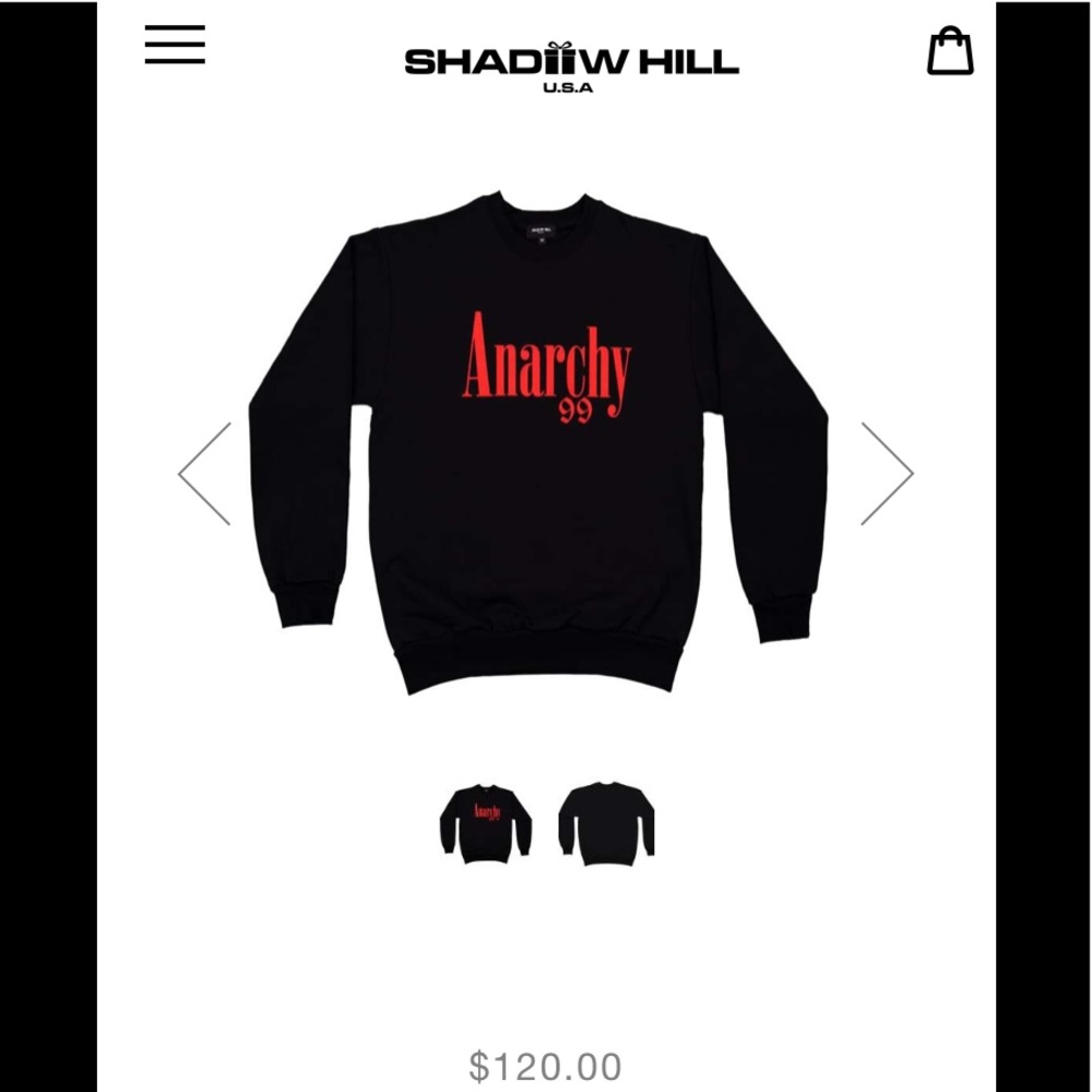 Shadow Hill Anarchy 99 black crew neck sweatshirt
